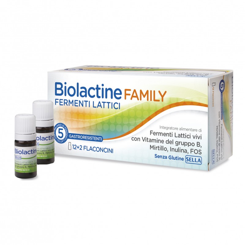 Biolactine Family - Integratore a base di fermenti lattici vivi - 14 flaconcini