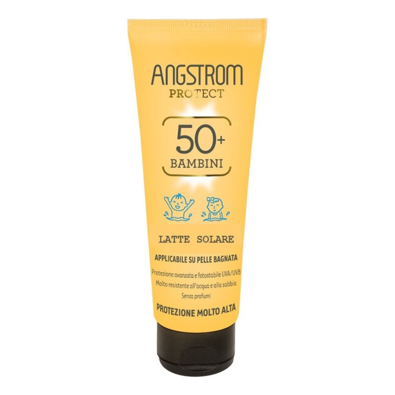 Angstrom Latte Solare Bambini Pelle Bagnata SPF50+ - Protezione solare per bambini resistente all'acqua - 125 ml