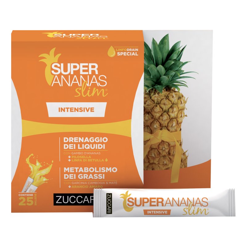 Super Ananas Slim Intensive - Integratore drenante per il controllo del peso corporeo - 25 bustine