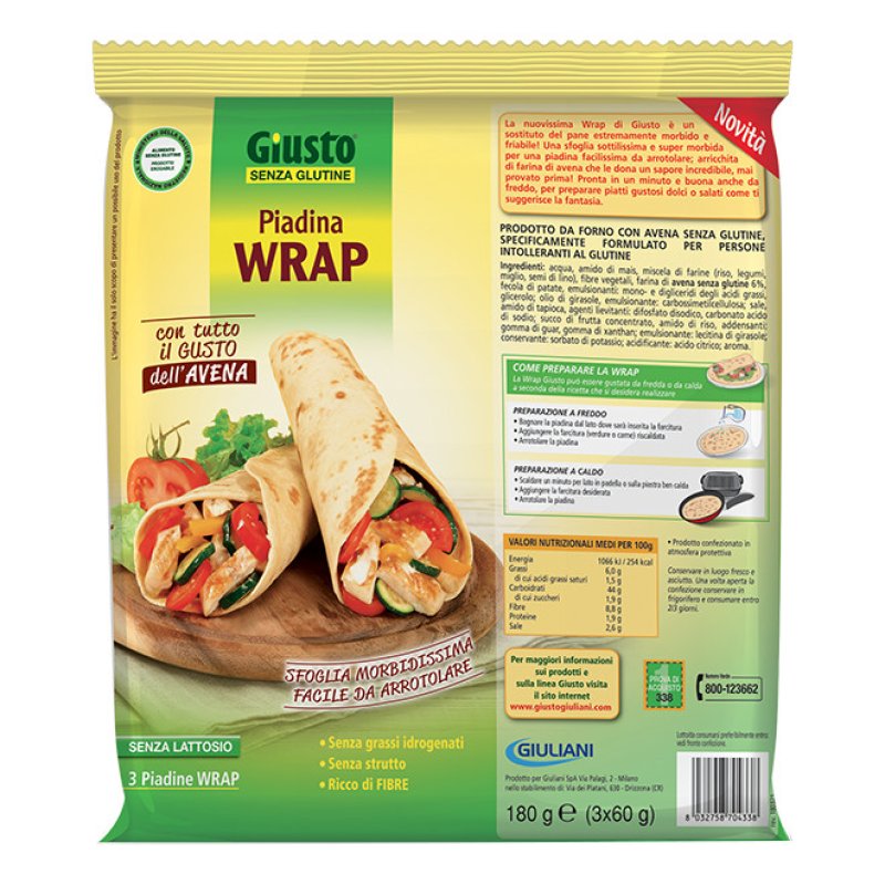 GIUSTO S/G Wrap Piadina 180g