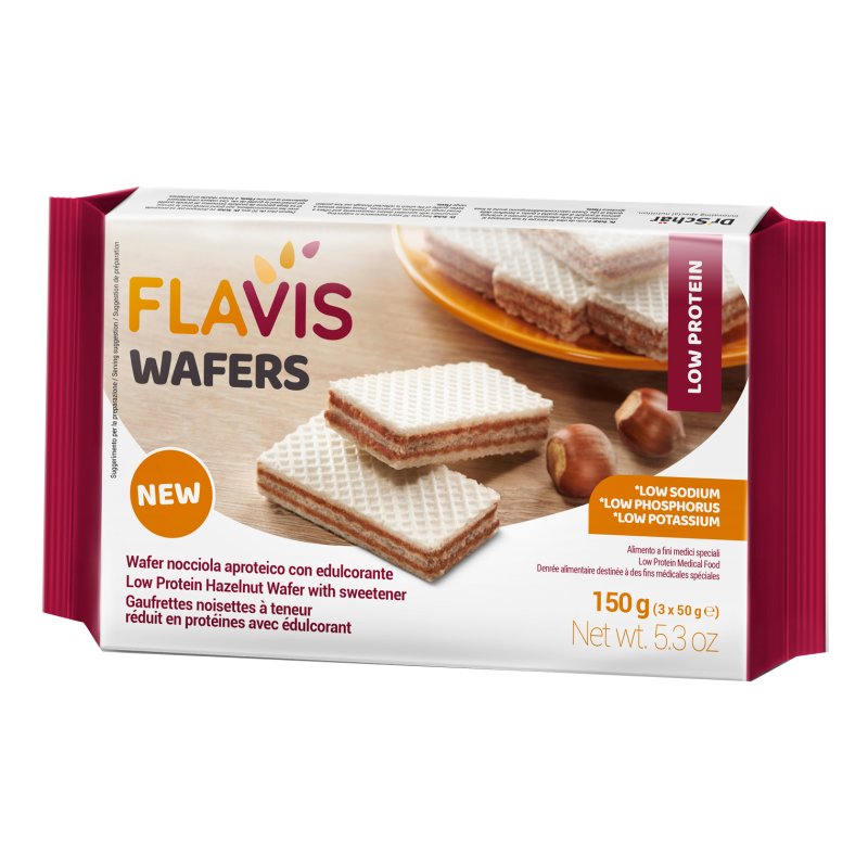 Mevalia Flavis Wafers Nocciola 3 Confezioni da 50 g