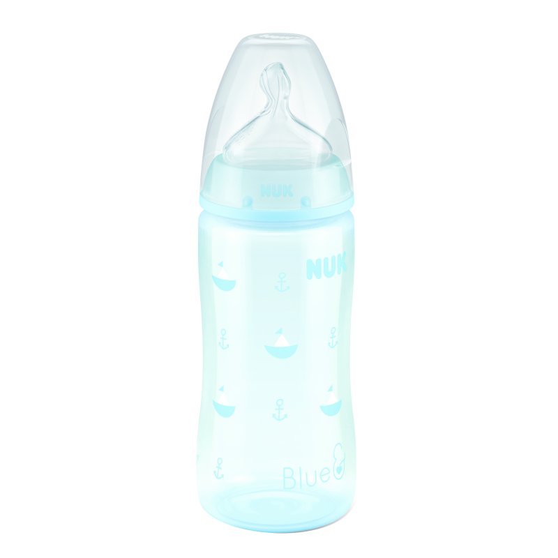 NUK Bib.R&B Sil.Blu 0-6m 300ml