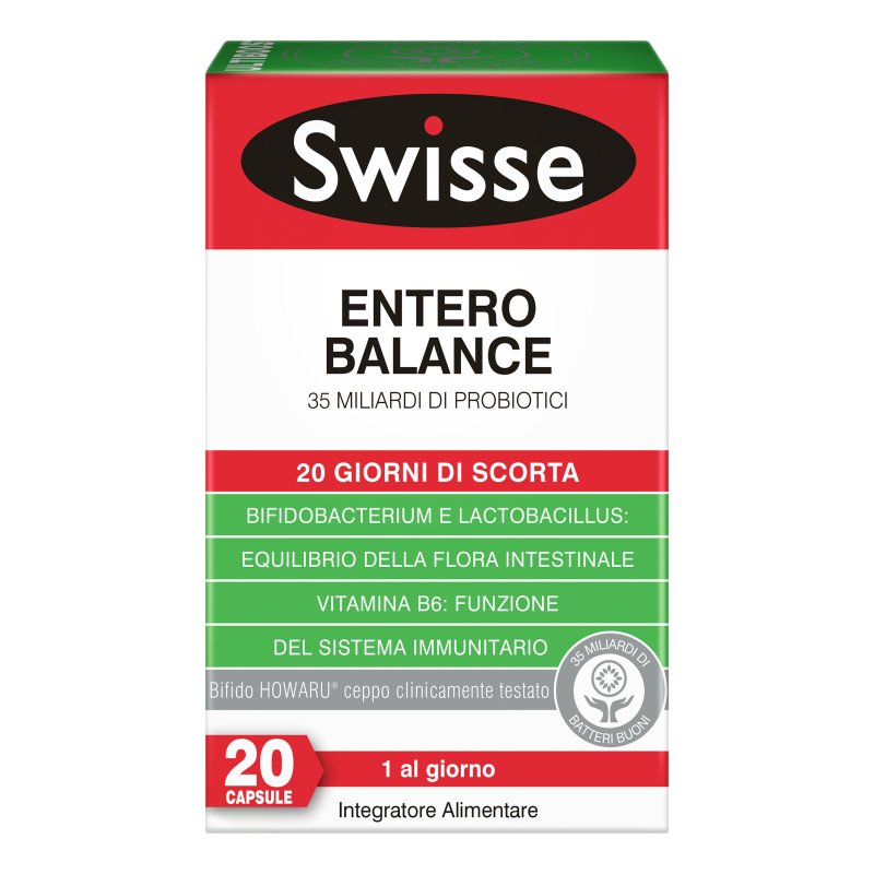 Swisse Entero Balance - Integratore per l'equilibrio della flora intestinale - 20 capsule