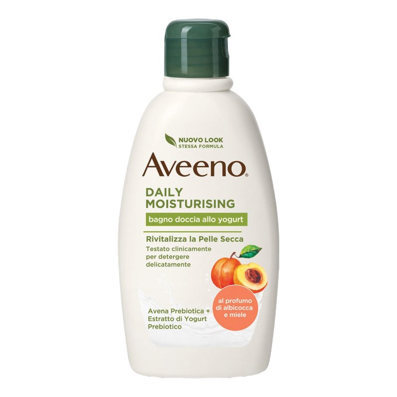 Aveeno Bagno Doccia Yogurt e Albicocca - Bagnodoccia idratante per pelle secca - 300 ml