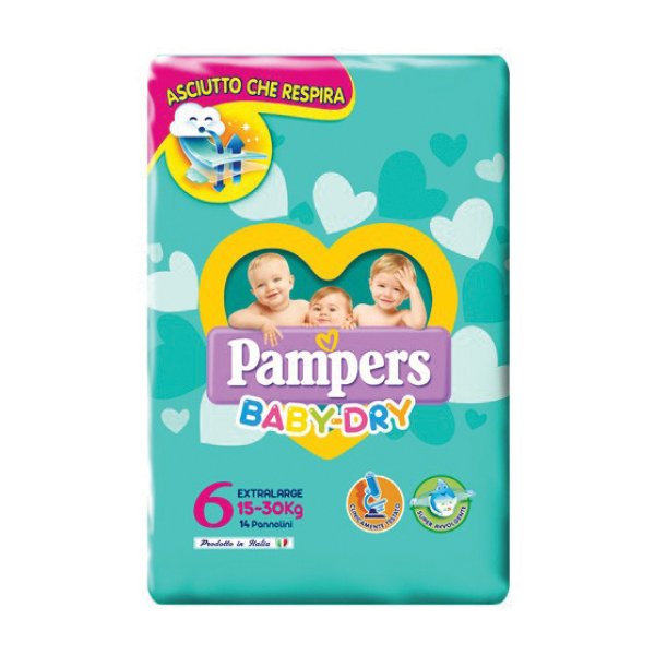 PAMPERS B/D 15-30Kg XL*14pz 6