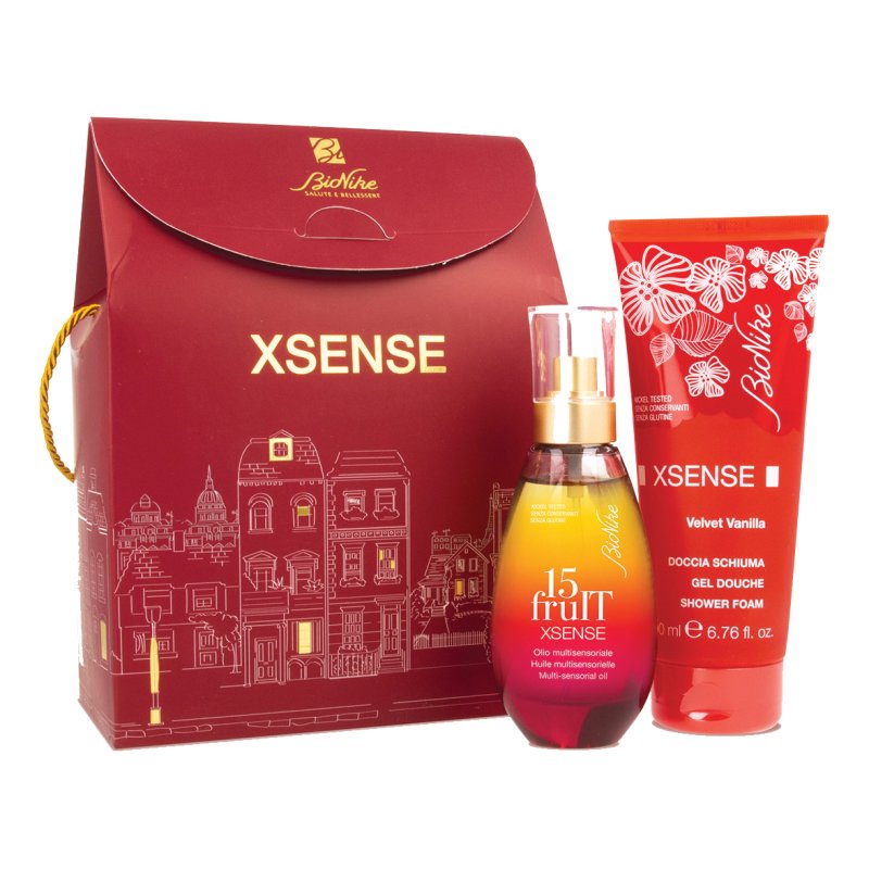 Cofanetto Xsense - Xsense Velvet Vanilla Doccia Schiuma 200 ml + Xsense 15 Fruit Olio Multisensoriale 100 ml