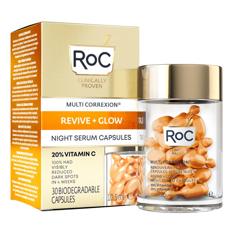 Roc Multi Correxion Revive +Glow Siero Notte Illuminante -  Siero da notte in capsule - 30 capsule