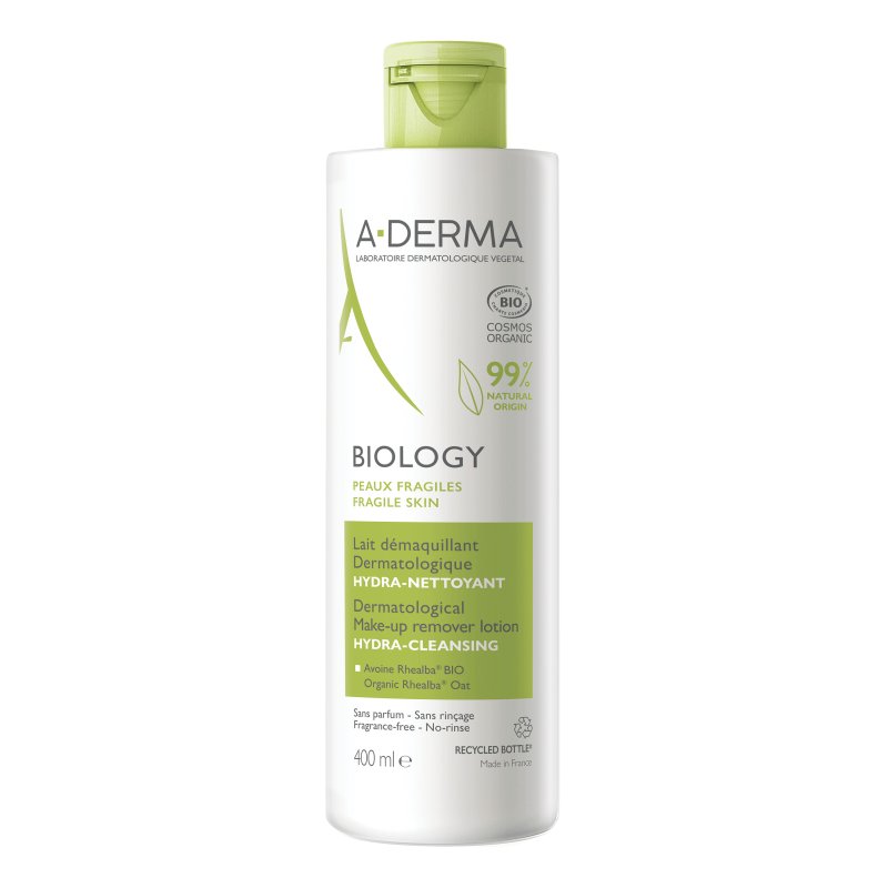 A-Derma Biology Latte Struccante - Latte detergente per pelle fragile e sensibile - 400 ml