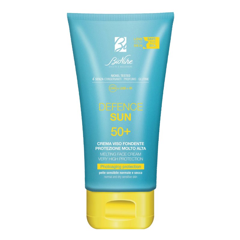 Bionike Defence Sun Crema Viso Fondente SPF50+ - Protezione solare viso molto alta - 50 ml