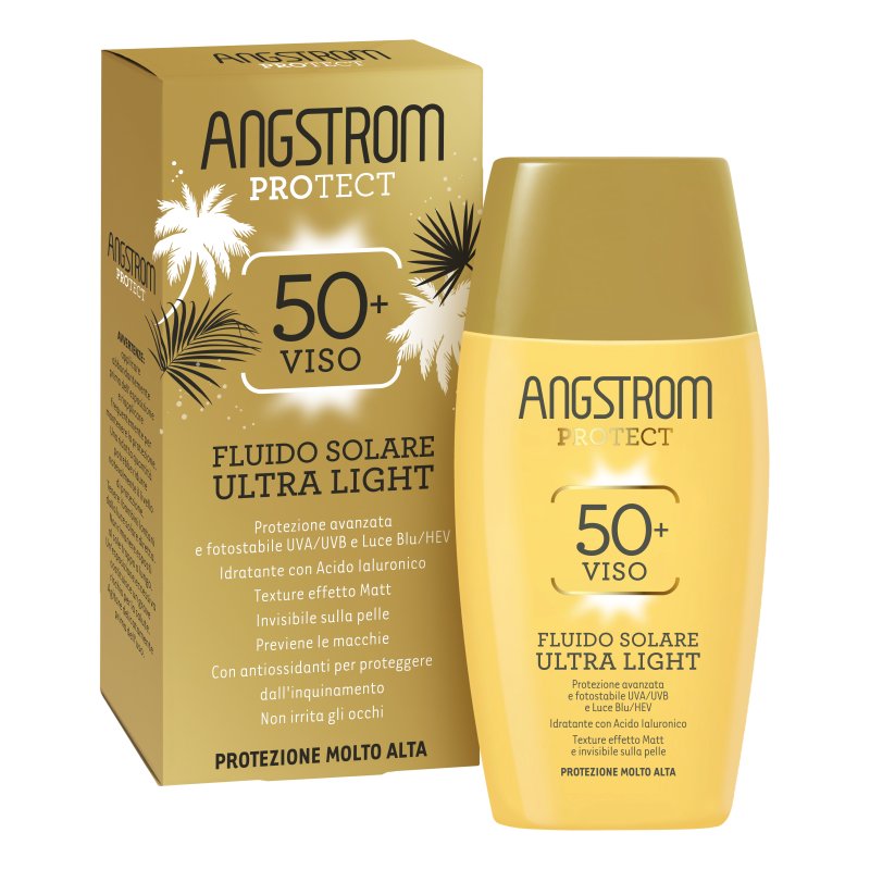 Angstrom Fluido Solare Viso Ultra Light SPF50+ - Fluido solare opacizzante - 40 ml