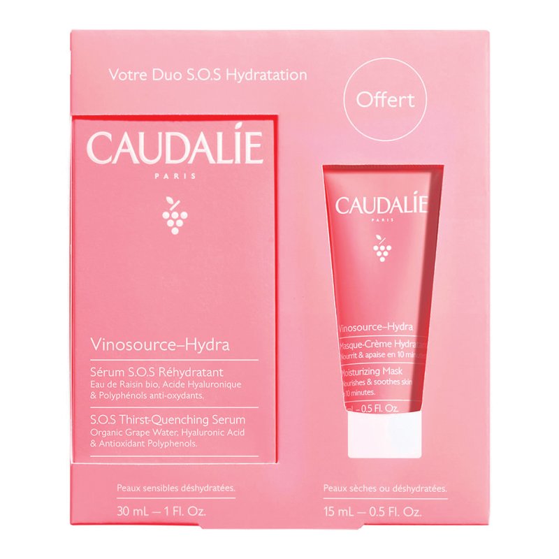 Caudalie Cofanetto Vinosource Hydra - Siero SOS Idratante 30 ml + Maschera Crema Idratante 15 ml