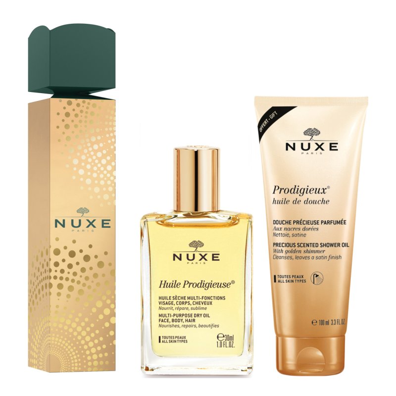 Nuxe Cofanetto Natale Cracker Huile Prodigieuse Classic - Olio prodigioso secco 30 ml + olio doccia prodigioso 100 ml