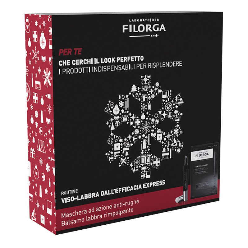 Filorga Cofanetto di Natale Nutri Filler - Time Filler maschera in tessuto monodose + Nutri Filler balsamo labbra rimpolpante