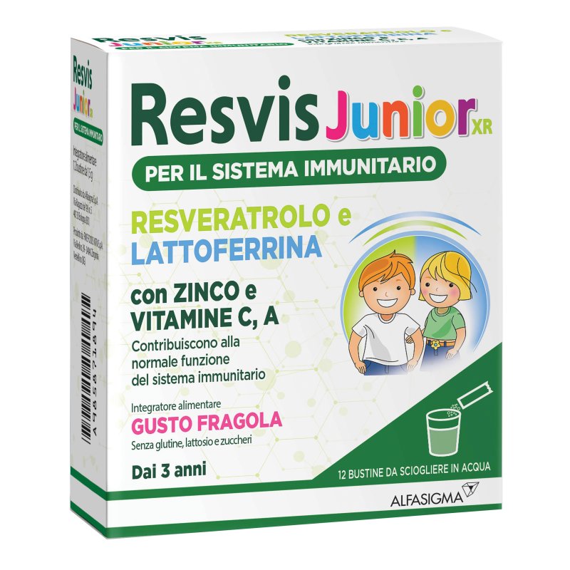 Resvis Junior XR - Integratore per le difese immunitarie dei bambini -12 Bustine