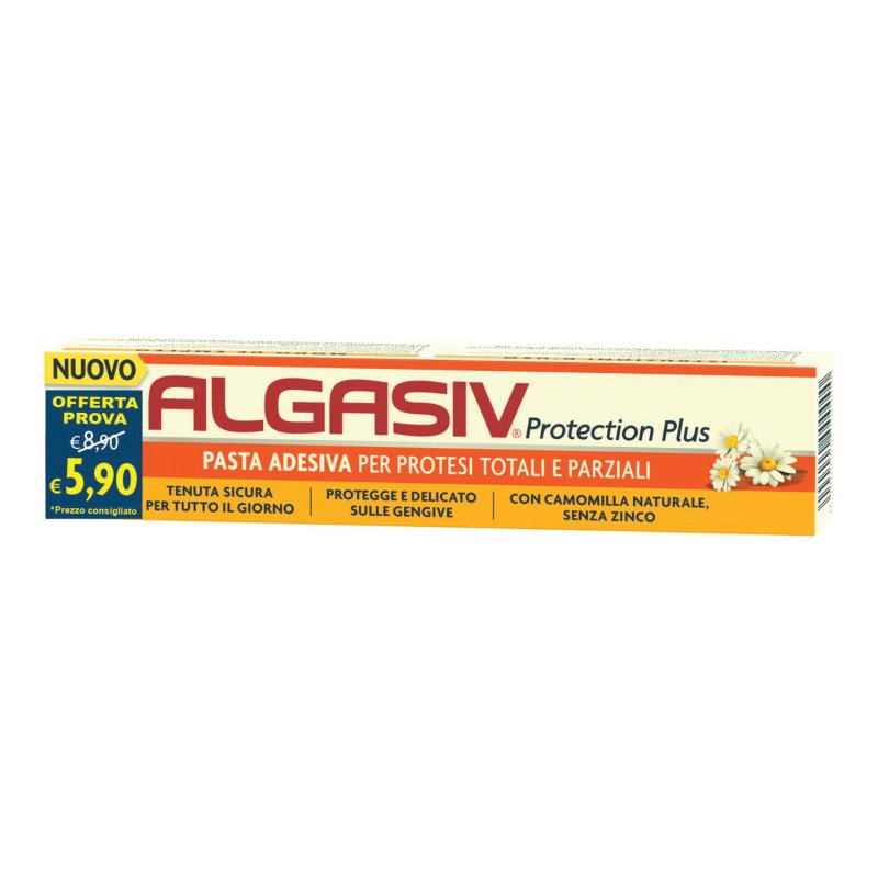 Algasiv Protection Plus Pasta Adesiva - Pasta adesiva per protesi dentale totale e parziale - 40 g